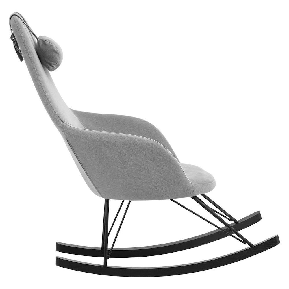 Kolding Blue or Yellow Velvet Rocking Chair Designer Furniture £600.00 Living Room Oak Veneer Steel product_features