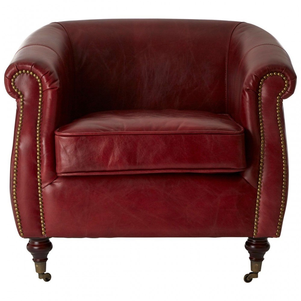 Galante Red Leather Armchair Smithers Vintage Furniture £1,879.00 Birch product_features