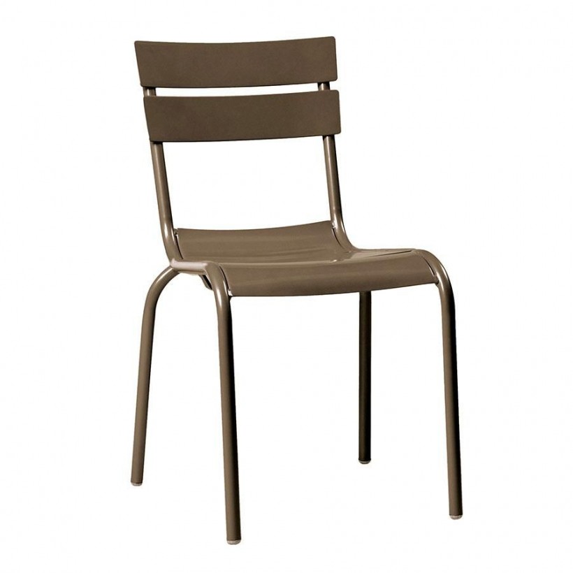 Grey Cafe Style Stackable Outdoor Chairs For Strong Commercial Use
