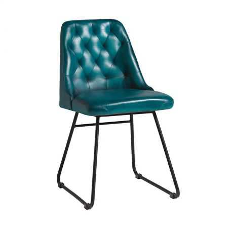 Blue Leather Dining Chair Designer Furniture Smithers of Stamford £288.00 Store UK, US, EU, AE,BE,CA,DK,FR,DE,IE,IT,MT,NL,NO,...