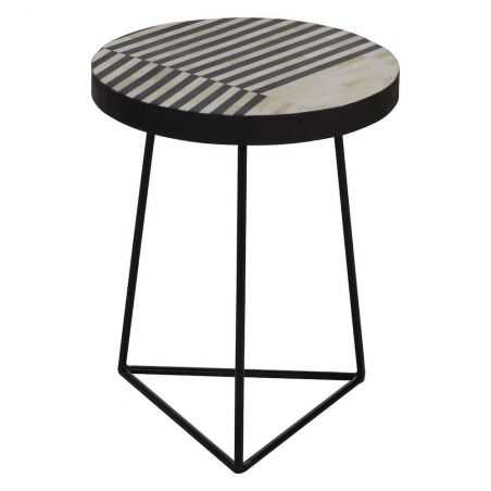 Monochrome Boho Industrial Side Table Side Tables & Coffee Tables  £290.00 Store UK, US, EU, AE,BE,CA,DK,FR,DE,IE,IT,MT,NL,NO...