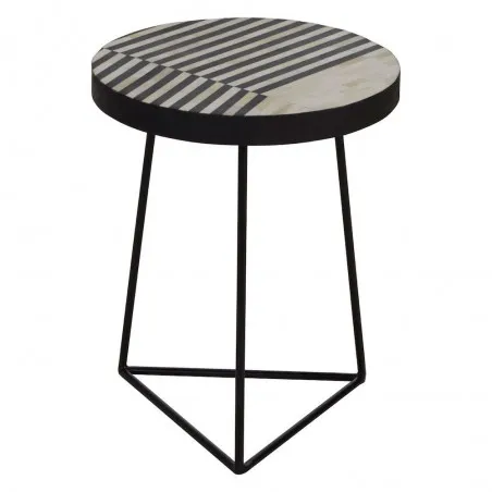 Monochrome Boho Industrial Side Table Side Tables & Coffee Tables £266.00 All Rooms Acacia Steel product_features