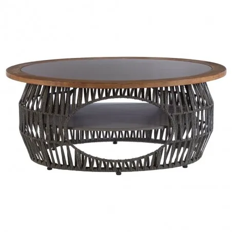 Trondheim Grey Rope Coffee Table Designer Furniture £779.00 All Rooms Eucalyptus Steel product_features