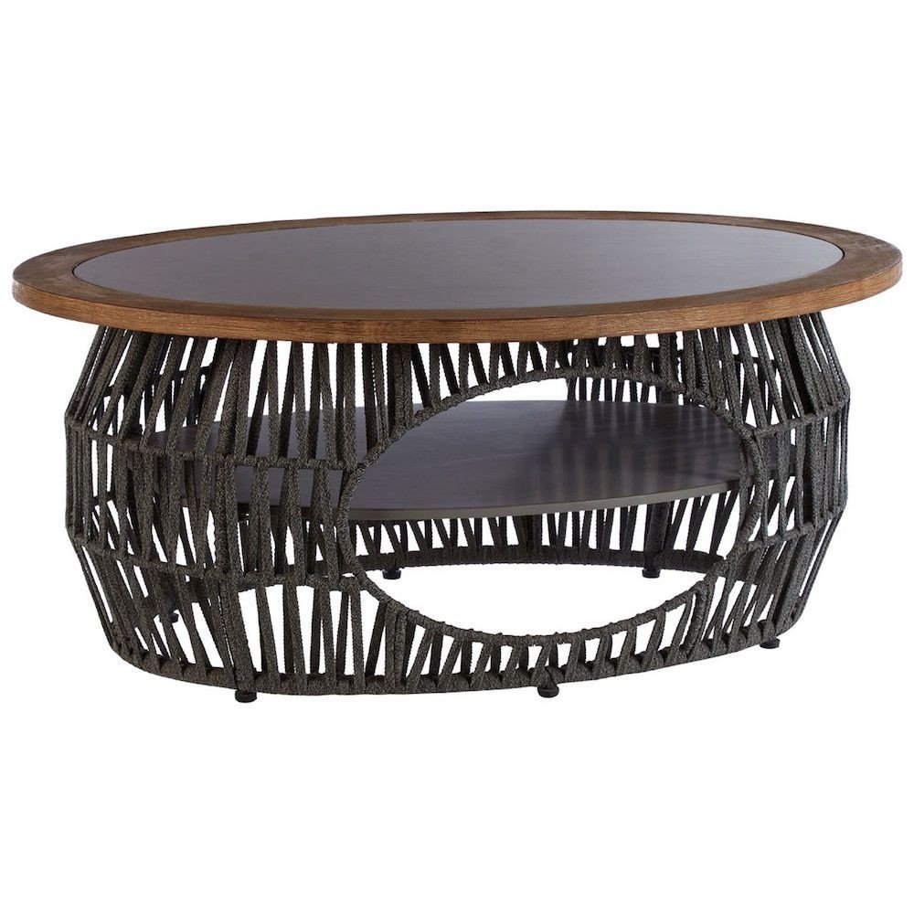 Trondheim Grey Rope Coffee Table Designer Furniture £779.00 All Rooms Eucalyptus Steel product_features