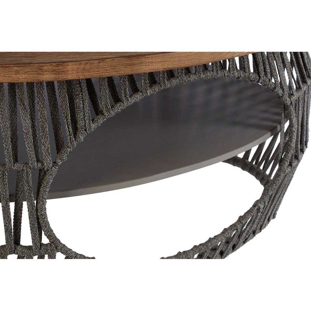 Trondheim Grey Rope Coffee Table Designer Furniture £779.00 All Rooms Eucalyptus Steel product_features