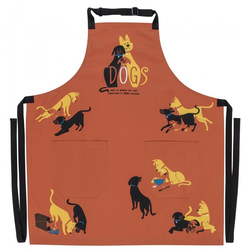 Dog Print Apron Blue Q