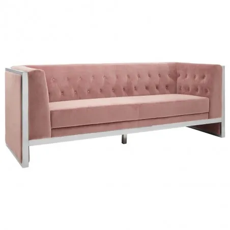 Art Deco Pink Velvet Sofa Smithers Retro Furniture £2,722.00 Reception Room Stainless Steel product_features