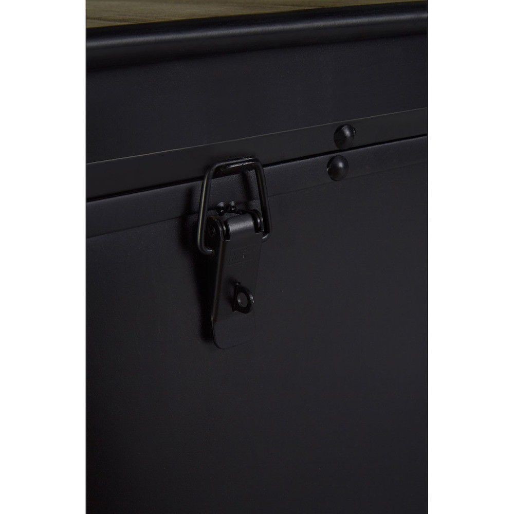 Matt Black Industrial Bunker Trunk Coffee Table with Storage Smithers Retro Furniture £520.00 Reception Room Fir Wood Steel p...