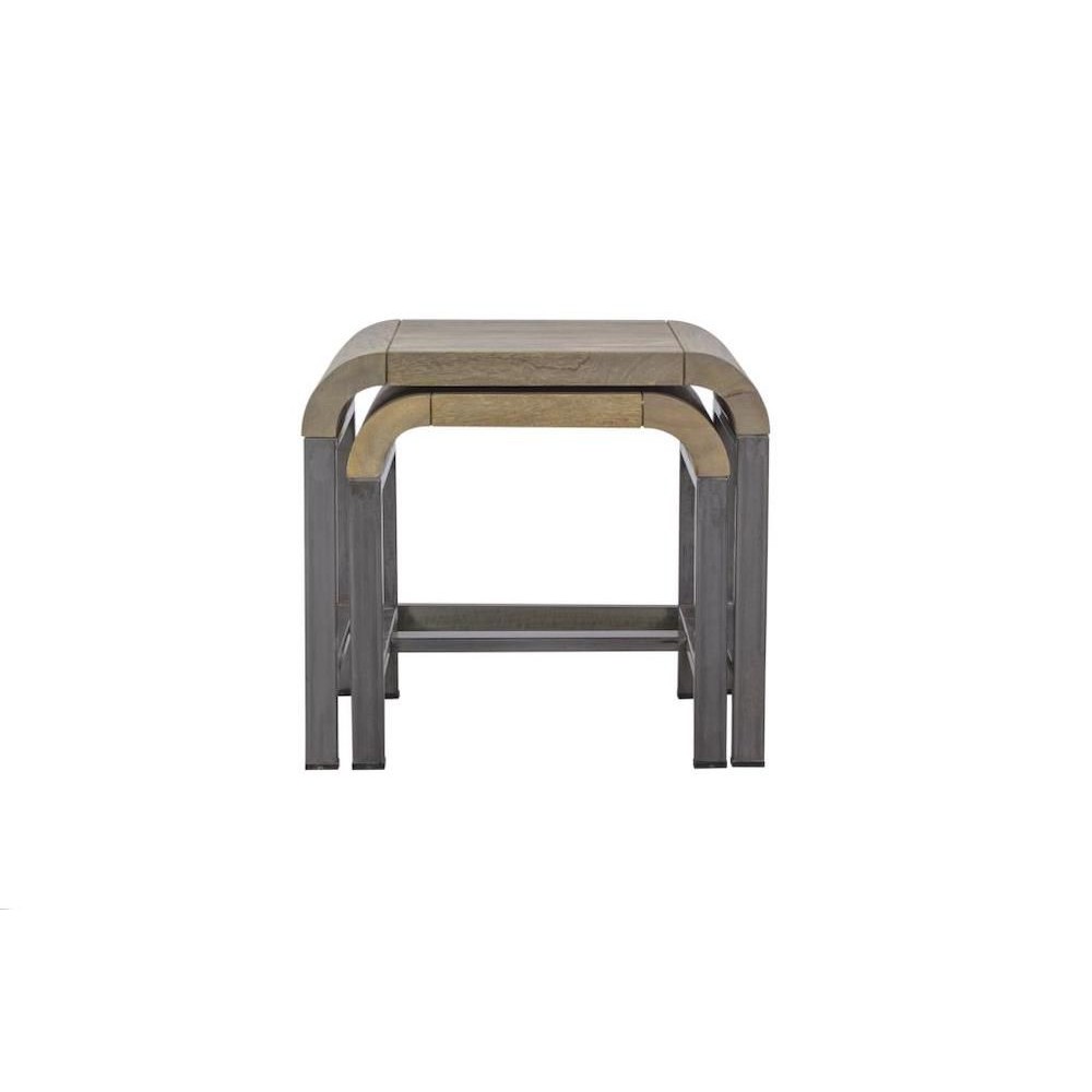 Radius Nest of Tables Side Tables & Coffee Tables £420.00 All Rooms Mango Wood Steel product_features