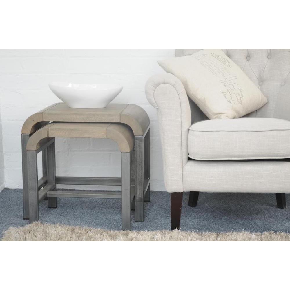 Radius Nest of Tables Side Tables & Coffee Tables £420.00 All Rooms Mango Wood Steel product_features