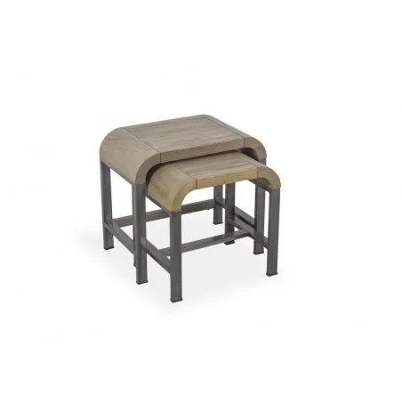 Radius Nest of Tables Side Tables & Coffee Tables £420.00 All Rooms Mango Wood Steel product_features