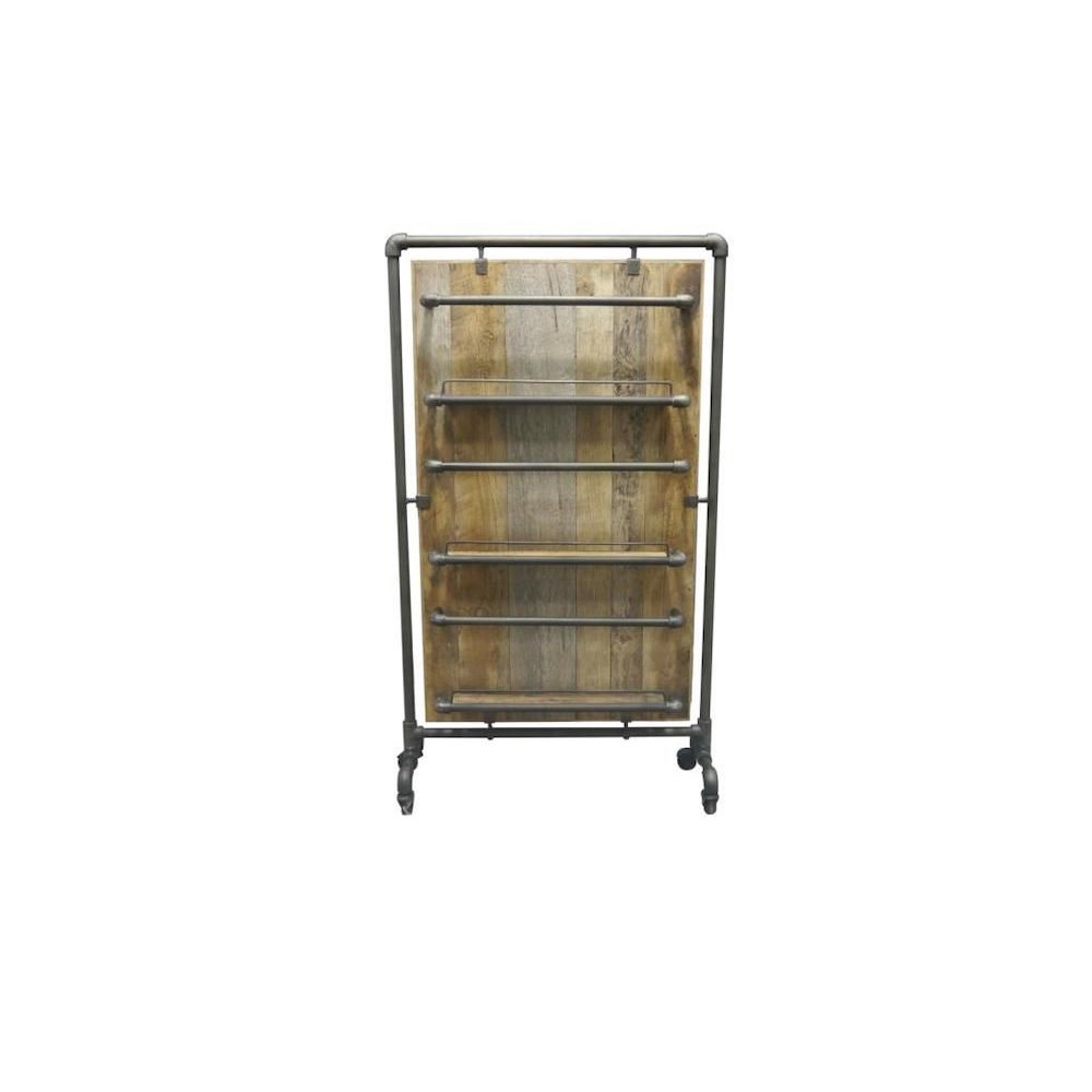Factory Magazine Rack Storage £435.00 Office Mango Wood Steel product_features