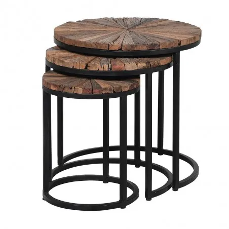 Bembridge Nesting Tables Smithers Side Tables & Coffee Tables &pound;260.00 Living Room Reclaimed Wood Iron product_features