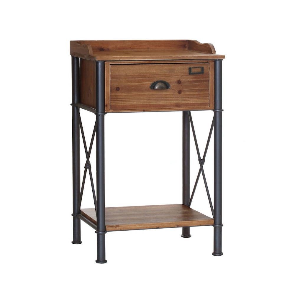 Factory Industrial Side Table Side Tables & Coffee Tables £289.00 Hallway Fir Wood Steel product_features