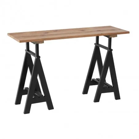 Trestle Console Table Console Tables £940.00 Reception Room Pine Wood Iron product_features