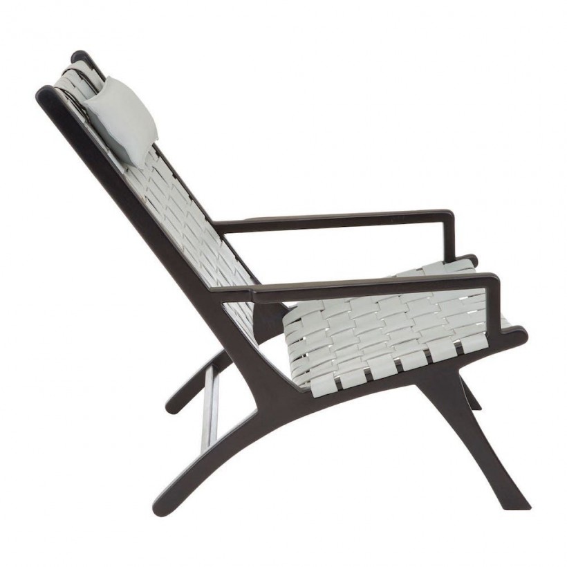 Grey Woven Leather Armchair Mid Century Style & Comfort From Smithers