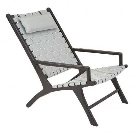 Grey Woven Leather Armchair Retro Furniture &pound;765.00 Living Room Teak Wood product_features