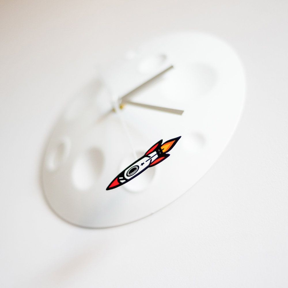 Rocket Moon Clock Man Cave Furniture & Decor £32.00