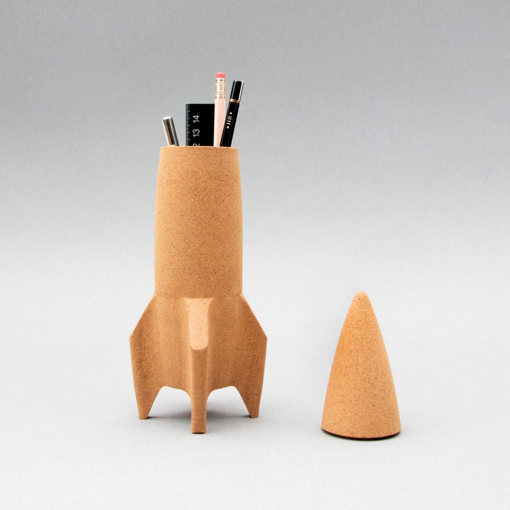 Cork Rocket Desk Tidy Retro Ornaments £24.00