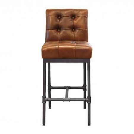 Leather Bar Stools, Brown Leather Counter Stools With Backs
