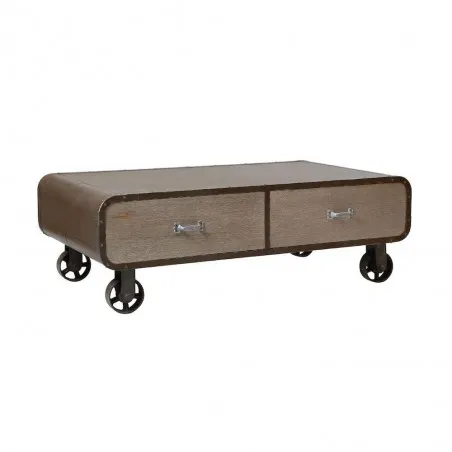 Industrial Cart Coffee Table Side Tables & Coffee Tables £445.00 Living Room Paulownia Steel product_features