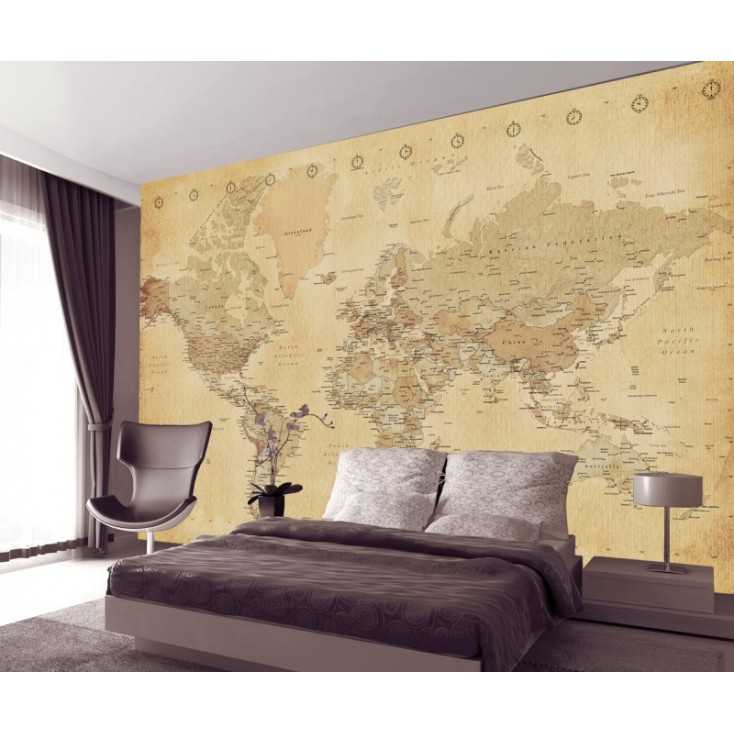 Vintage World Map Wallpaper Wallpaper Smithers of Stamford £59.50 Store UK, US, EU, AE,BE,CA,DK,FR,DE,IE,IT,MT,NL,NO,ES,SE