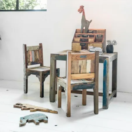 Childrens Table and Chair Set Reclaimed Wood Furniture &pound;353.00 Boat Wood product_features