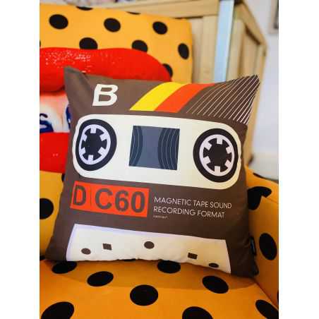 Tape Cassette Cushion Retro Gifts Smithers of Stamford £48.00 Store UK, US, EU, AE,BE,CA,DK,FR,DE,IE,IT,MT,NL,NO,ES,SE