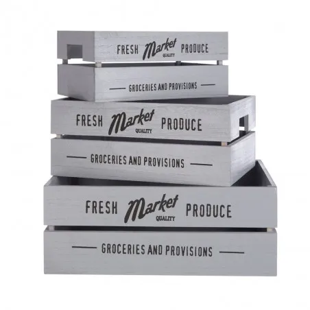 Market Grey Wooden Crates  Wooden Crates £42.00      product_features