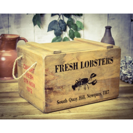 Newquay Lobster Crate Box Wooden Crates Smithers of Stamford £55.00 Store UK, US, EU, AE,BE,CA,DK,FR,DE,IE,IT,MT,NL,NO,ES,SE