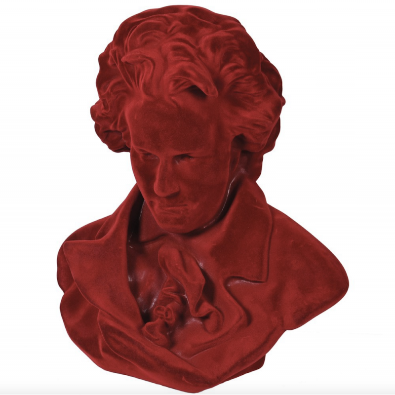 Red Flock Beethoven Bust Retro Ornaments Smithers of Stamford £95.00 Store UK, US, EU, AE,BE,CA,DK,FR,DE,IE,IT,MT,NL,NO,ES,SE