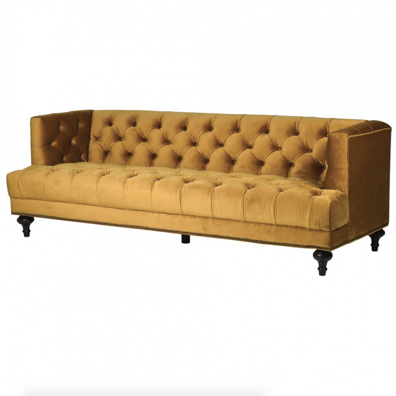 Colonel Mustard Yellow Velvet Sofa Designer Furniture Smithers of Stamford £1,815.00 Store UK, US, EU, AE,BE,CA,DK,FR,DE,IE,I...