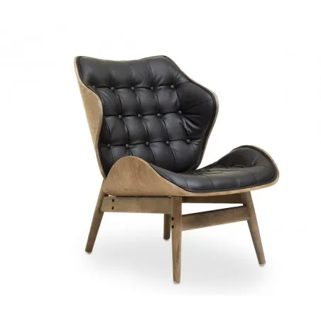 Vincent Black Leather Chair Smithers Sofas and Armchairs £454.00 Elm product_features