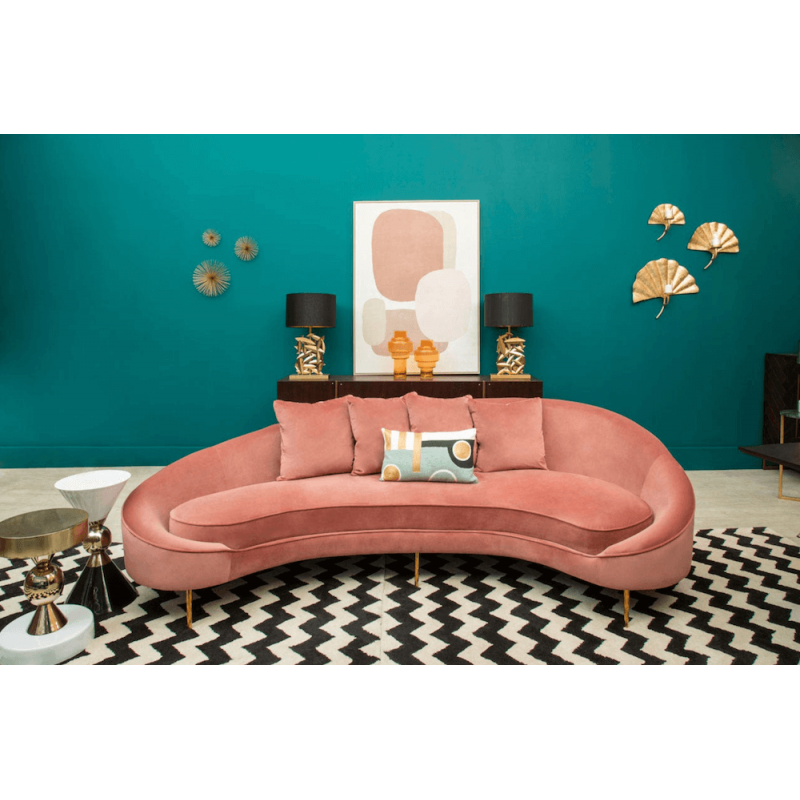 Loren Pink Velvet Sofa Home Smithers of Stamford £2,950.00 Store UK, US, EU, AE,BE,CA,DK,FR,DE,IE,IT,MT,NL,NO,ES,SE