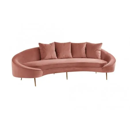 Loren Pink Velvet Sofa – Curved 3 Seater in Salmon Velvet & Gold Smithers Sofas and Armchairs £3,000.00 Pine Wood Stainless S...