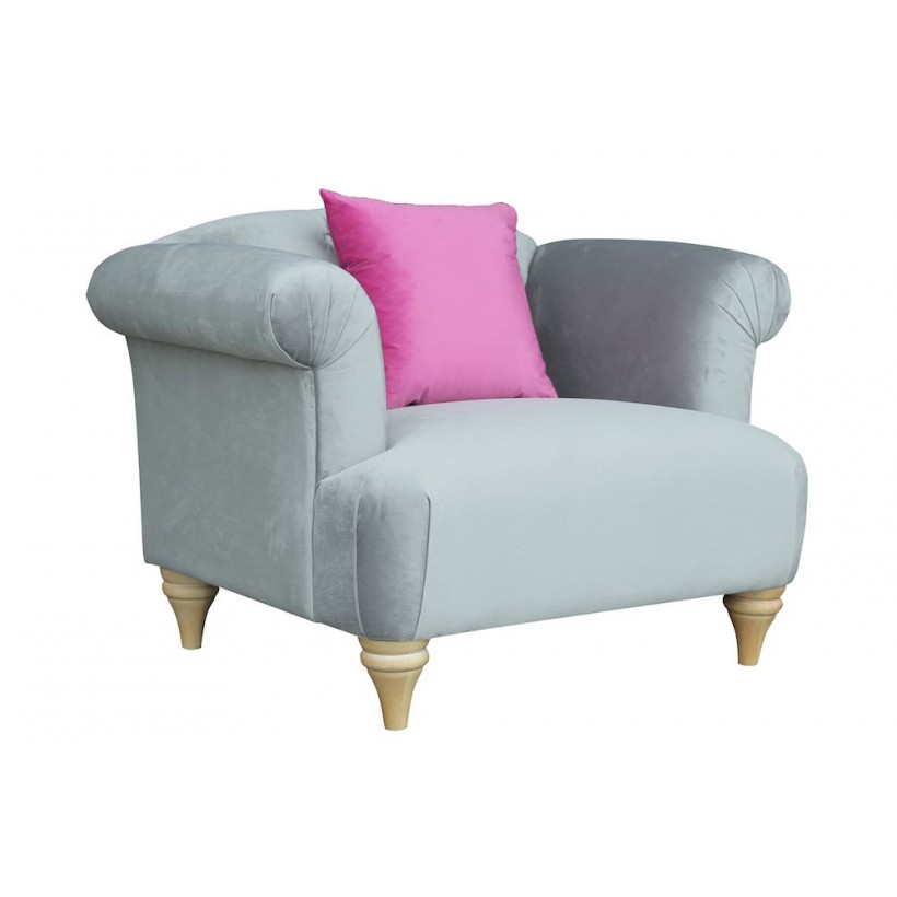 Light Grey Velvet Armchair UK by Smithers Of Stamford • online store