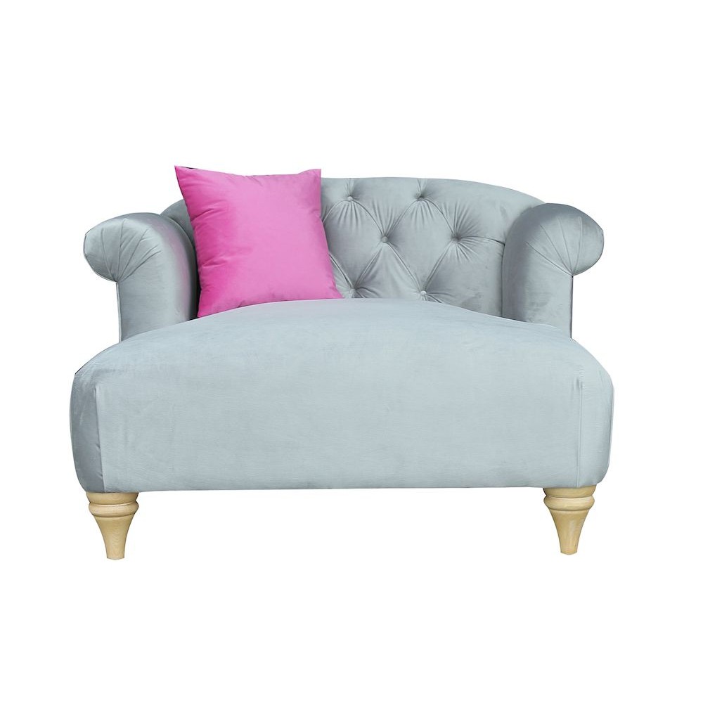 McQueen Velvet Grey Chaise Designer Furniture £1,485.00 product_features