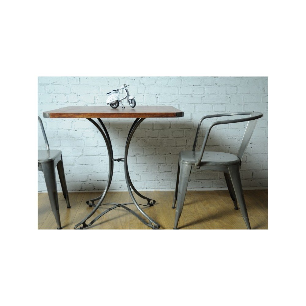 Bistro Vintage Industrial Small Dining Table Smithers Industrial Furniture £500.00 Kitchen Diner Mango Wood Iron product_feat...