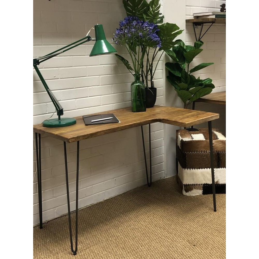 Hairpin Corner Desk Smithers Office £541.00 Mango Wood Iron product_features