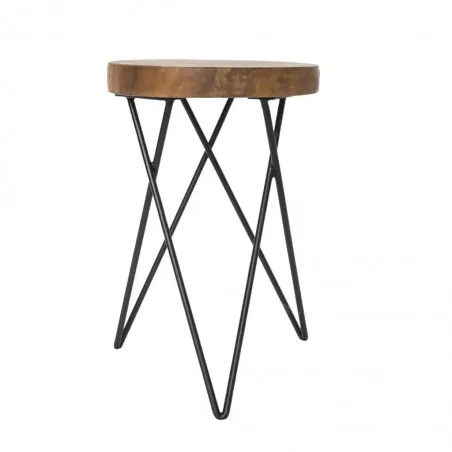 Spectron Side Table Industrial Furniture £87.00 All Rooms Mango Wood Recycled Steel product_features
