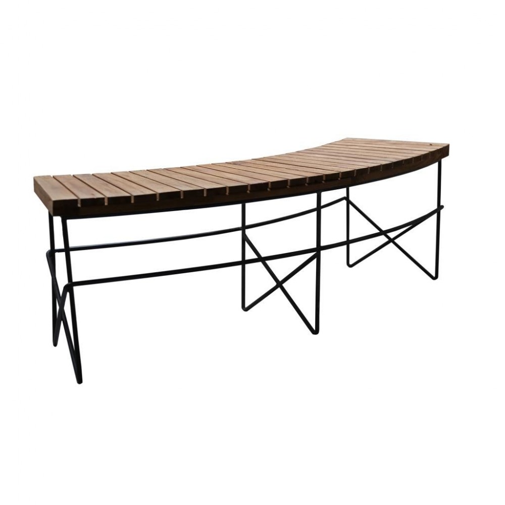 Spectron Fire Pit Bench Seating Industrial Furniture £495.00 Mango Wood Recycled Steel product_features
