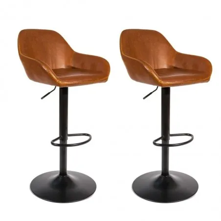 Vegan Tan Leather PU Vintage, Industrial Adjustable Gas Lift Bar Stool Bluebone Industrial Furniture &pound;385.00 All Rooms Steel ...