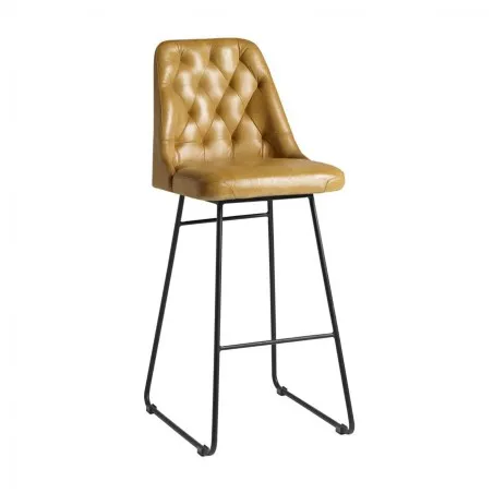 Duke Mustard Leather Bar Stools Smithers Bar Stools &pound;320.00 Iron product_features