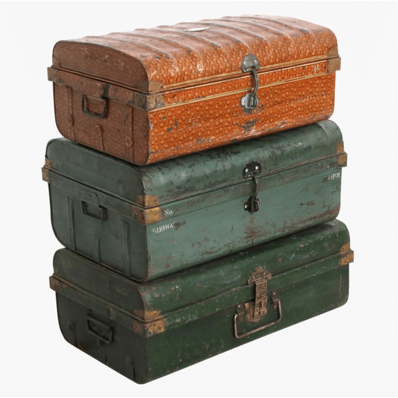 Vintage Metal Suitcase Antique Luggage Trunks Smithers • UK, US