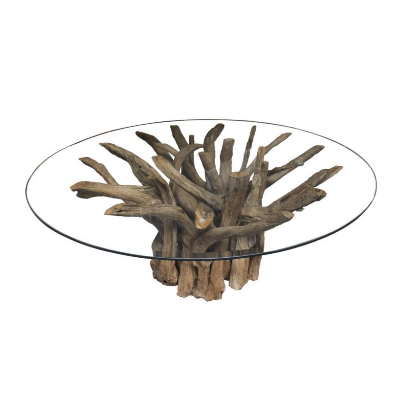 Round Driftwood Dining Table smithers of stamford • UK, US & Canada