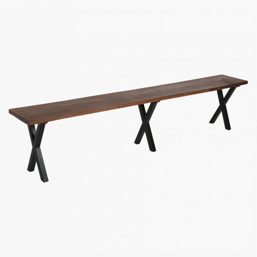 veeg overeenkomst Slot Rustic Wood Dining Table with Bench - Smithers