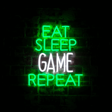 Eat Sleep Game Repeat Neon Wall Art Retro Gifts Smithers of Stamford £274.00 Store UK, US, EU, AE,BE,CA,DK,FR,DE,IE,IT,MT,NL,...