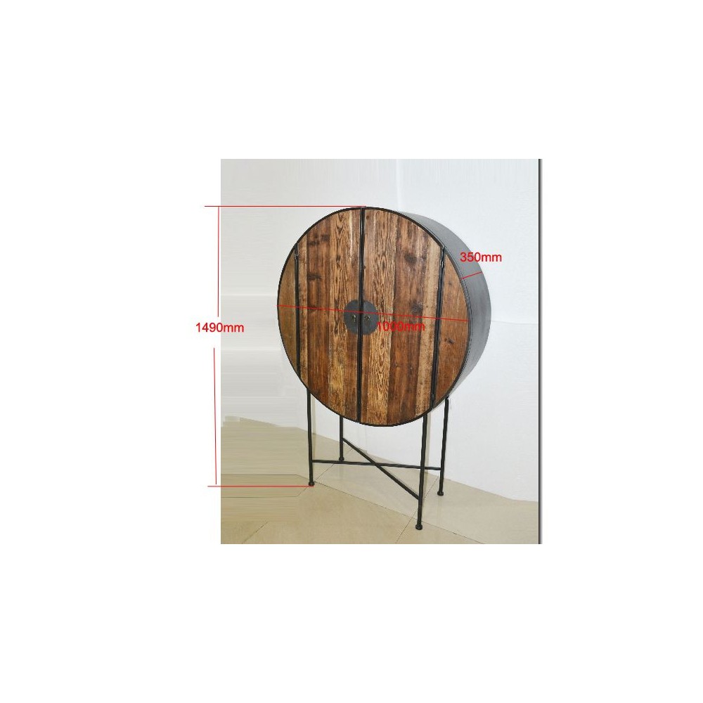 Orbital Home Bar Cabinet Smithers Reclaimed Wood Furniture £882.00 Living Room Fir Wood Steel product_features