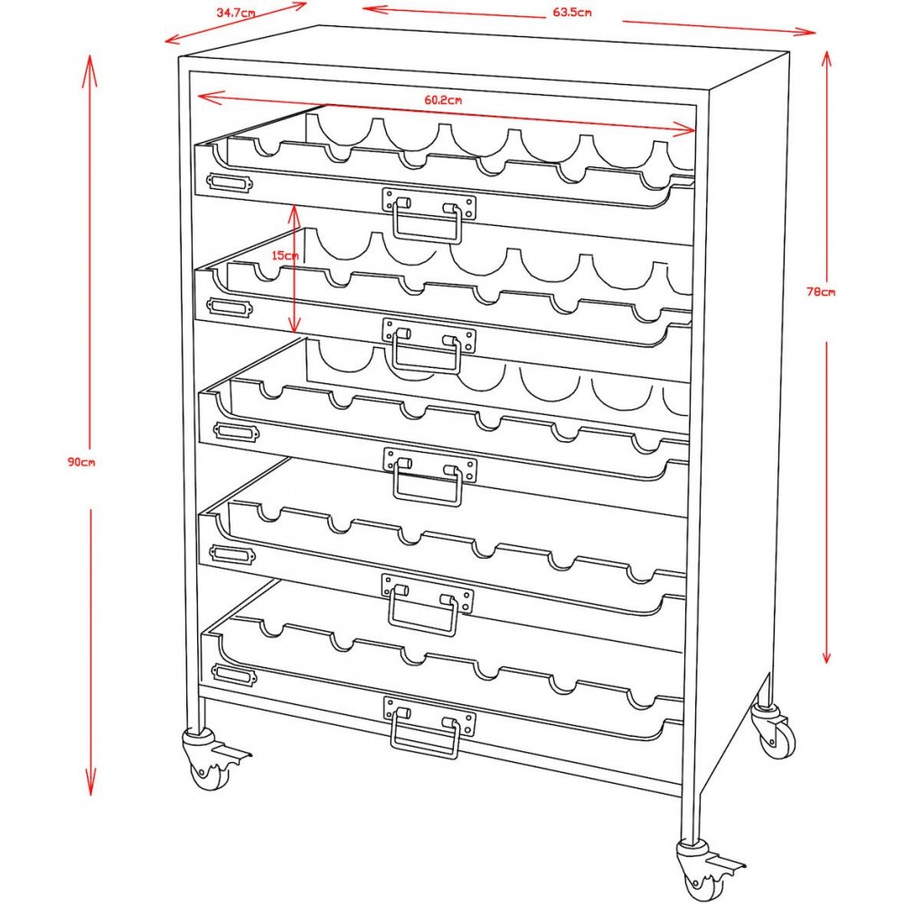 Industrial Wine Rack Cabinet Smithers Home Bars £596.00 Kitchen Zinc product_features