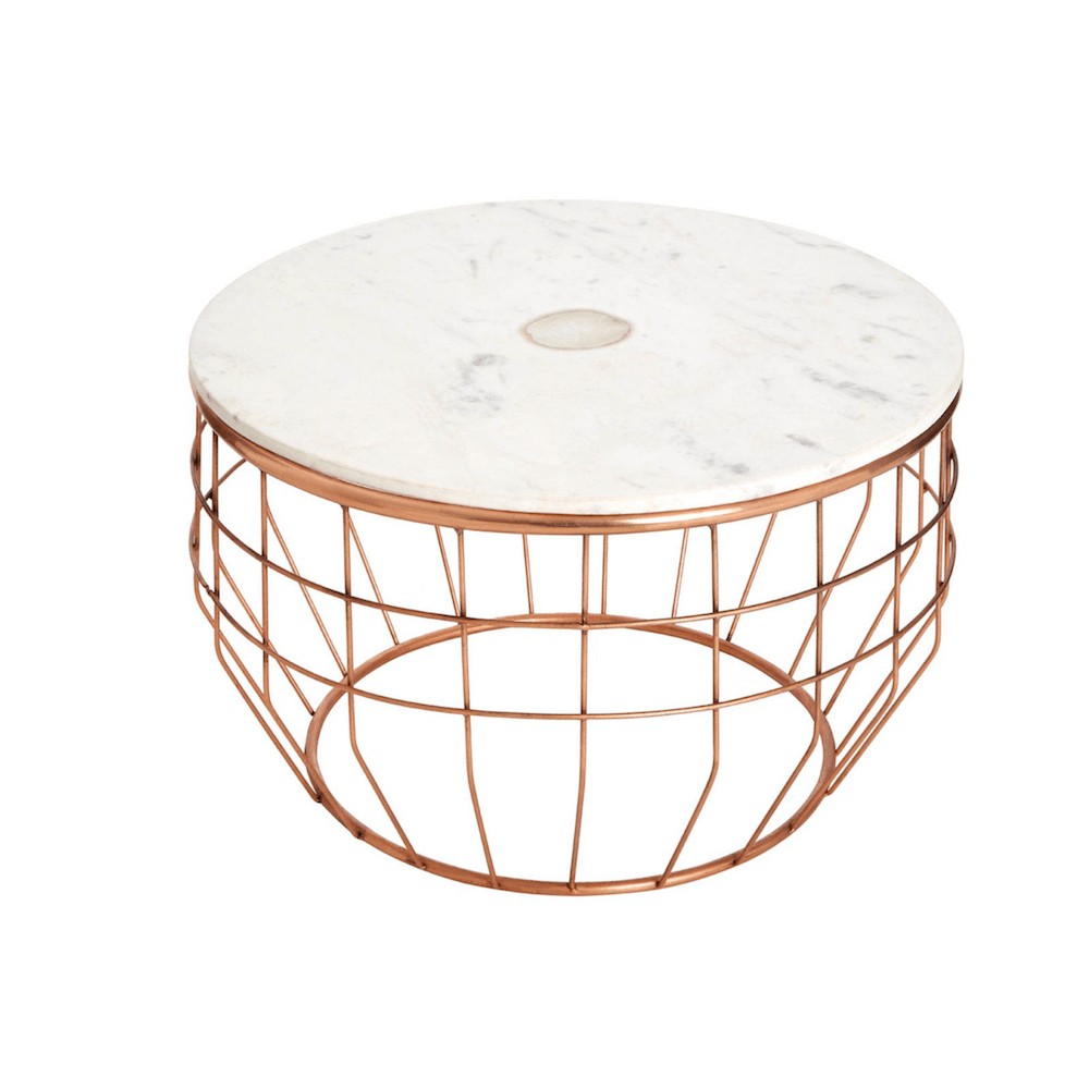 Marble & Copper Coffee Table Smithers Designer Furniture £645.00 Living Room Steel product_features